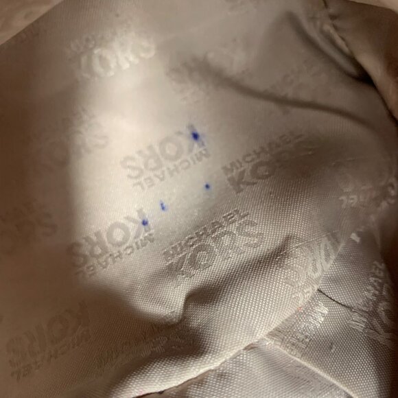 MICHAEL Michael Kors Fulton Large Purple Leather Shoulder Handbag Belted Sides - Picture 16 of 16